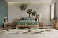 Vintage palm trees wall mural by the beach

