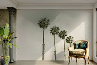 Vintage palm trees wall mural in warm beach tones

