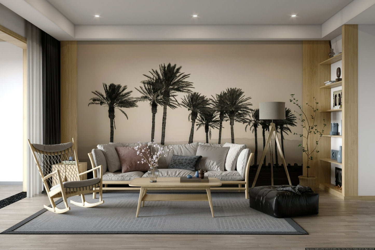 Elegant beach landscape mural for modern and coastal interiors

