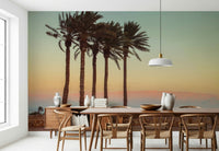 Scenic Palm Trees on Beach wallpaper, picturesque seaside view.