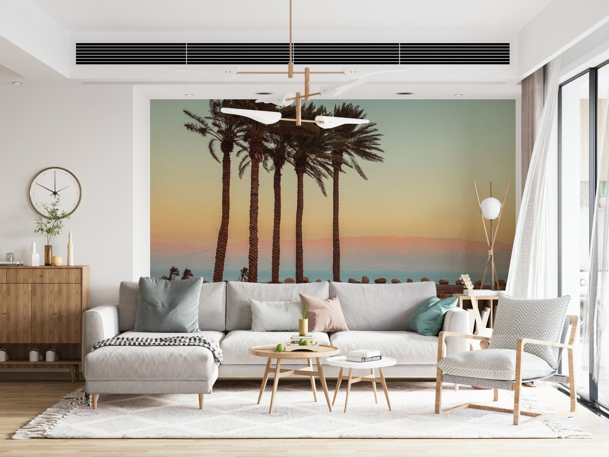 High-quality Palm Trees on Beach wallpaper for walls, beautiful skyline.