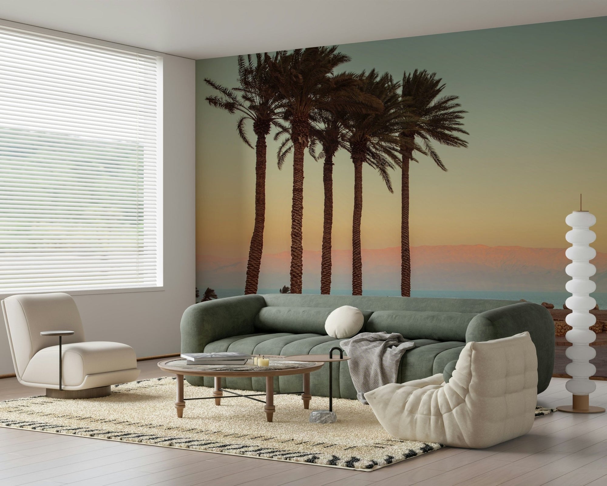 Tall Palm Trees on Beach wallpaper, coastal desert landscape., GD6907