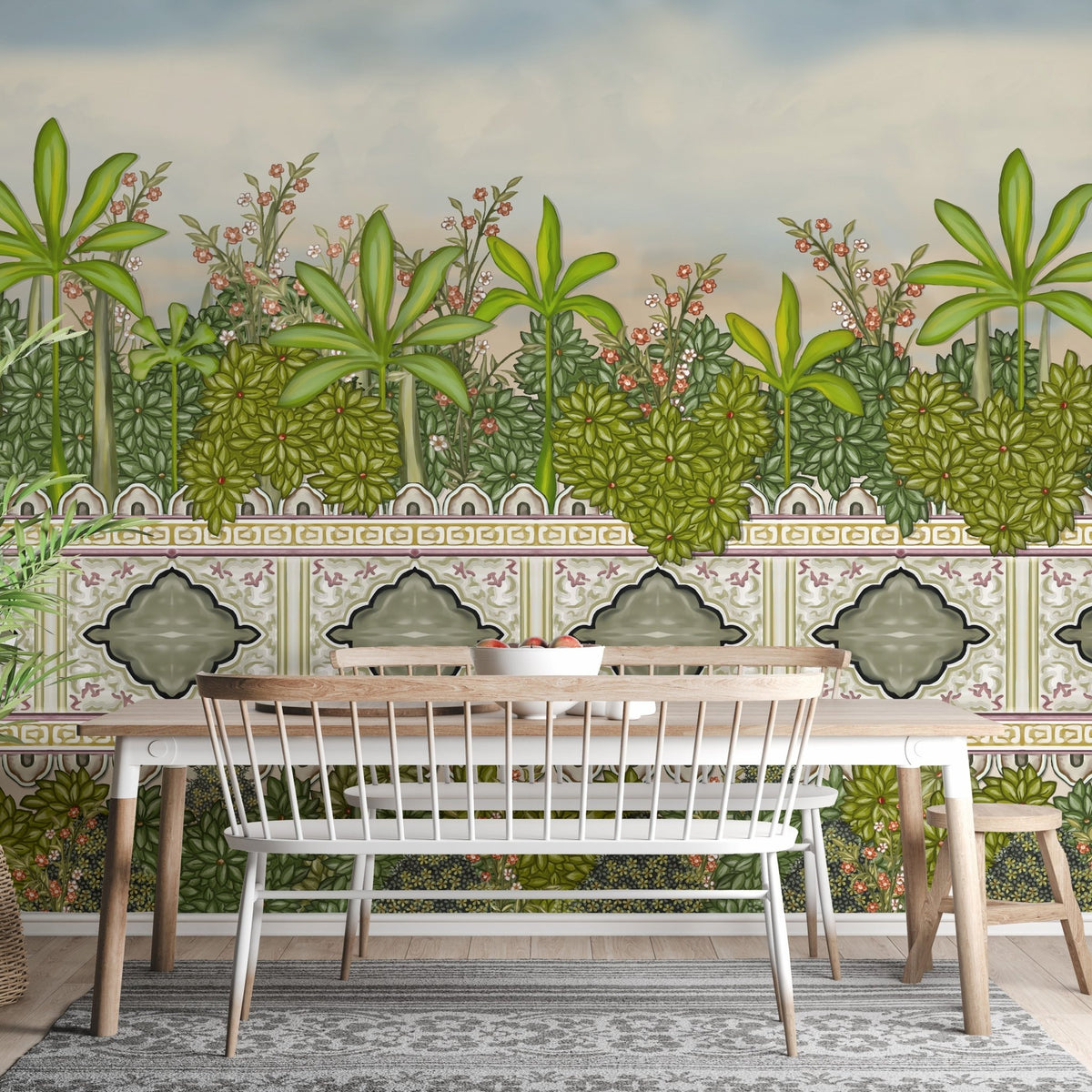 Tropical garden mural A860