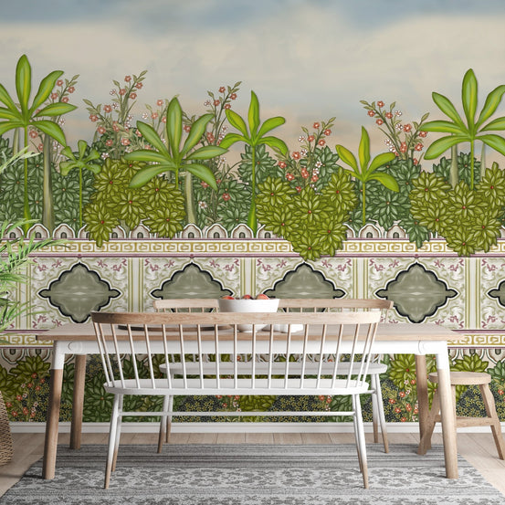 Tropical garden mural A860