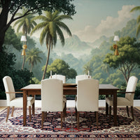 Palm Vista wallpaper with botanical patterns for a relaxed bedroom., GD7884