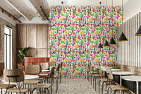 Playroom wallpaper with palms design

