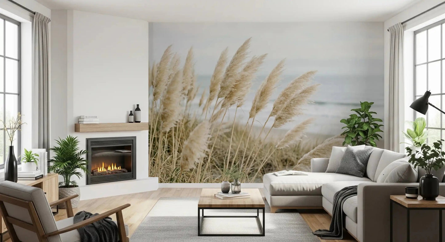 Pampas Whisper Wall Mural