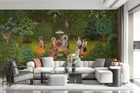 Nature theme Panchavati Vihar mural for a calm accent wall