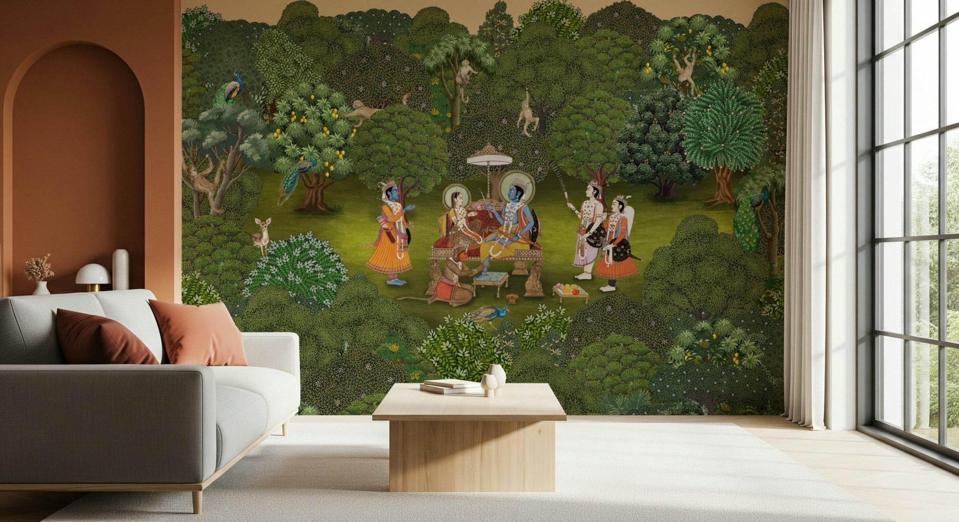 Panchavati Vihar mural artwork with forest-inspired composition