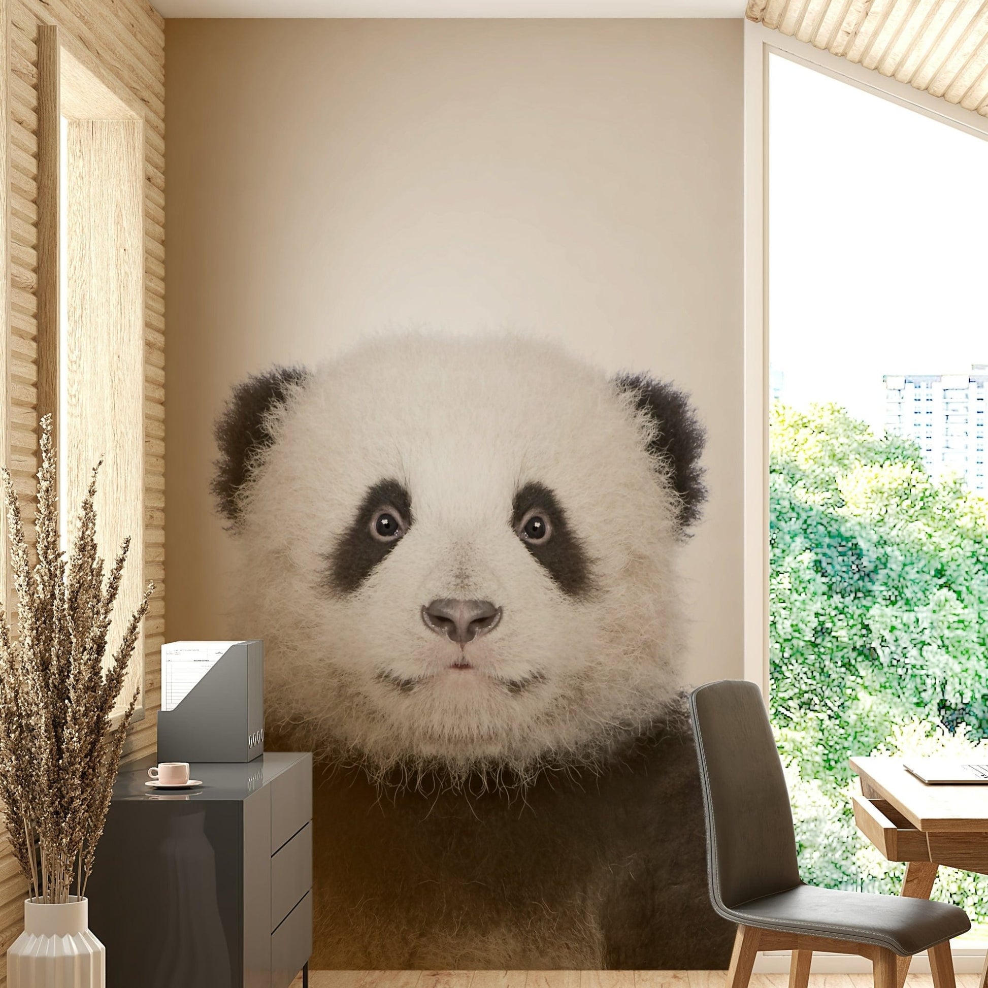 Fluffy panda cub front portrait GD318

