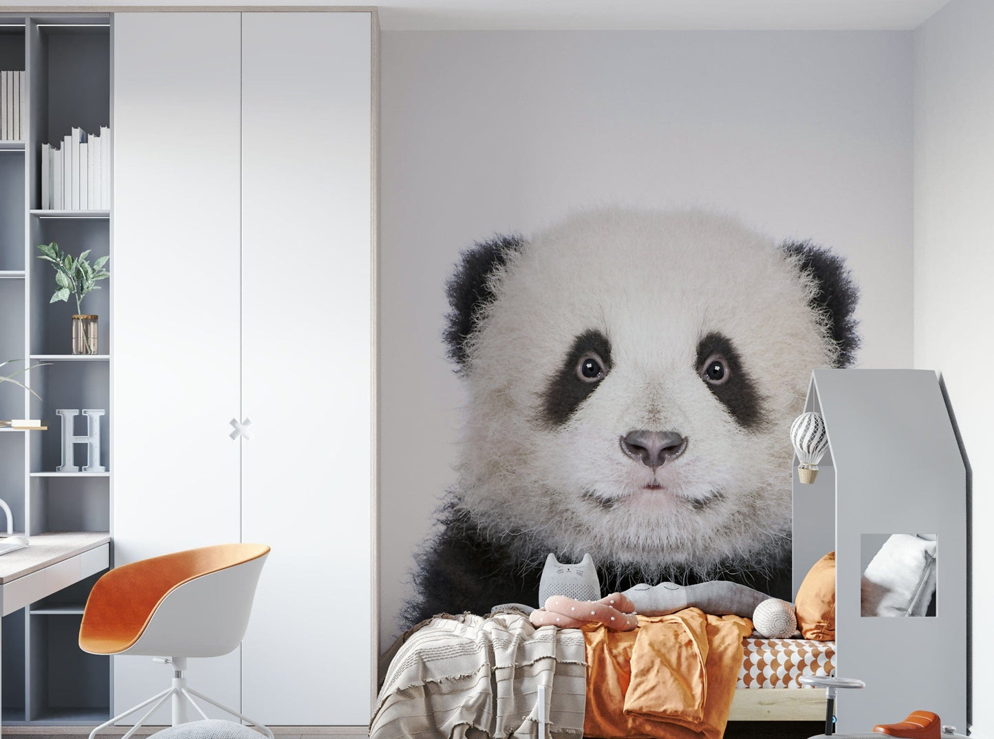 Giant panda cub on white background GD318

