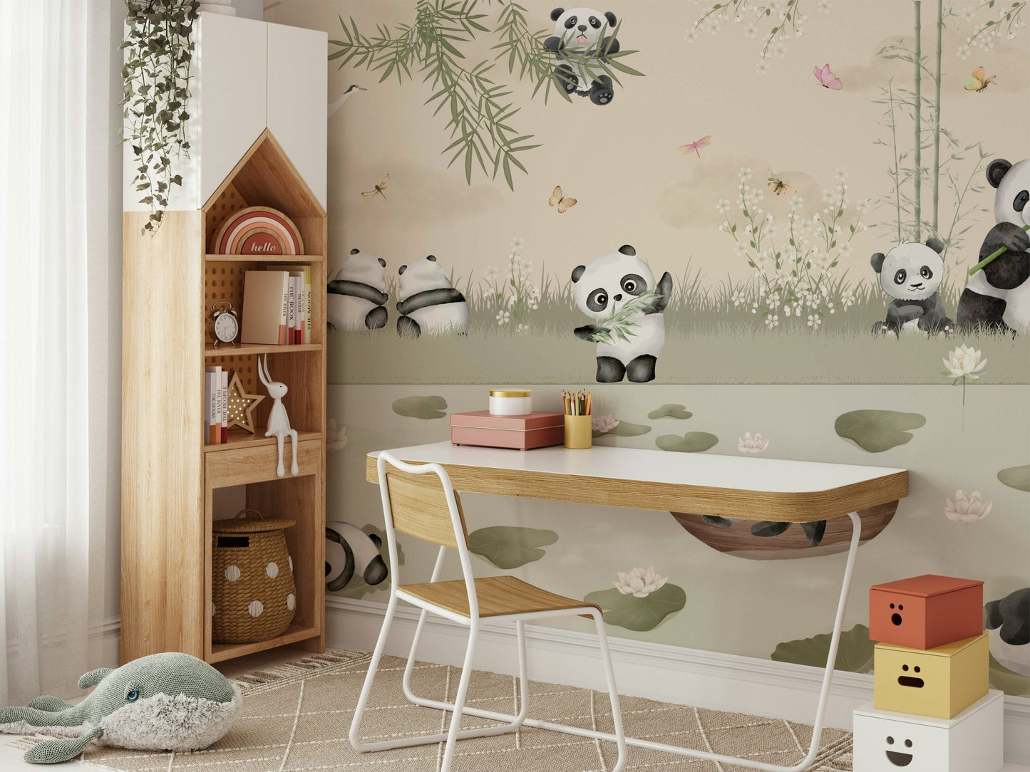 The colors are bright and cheerful, with lots of green.

