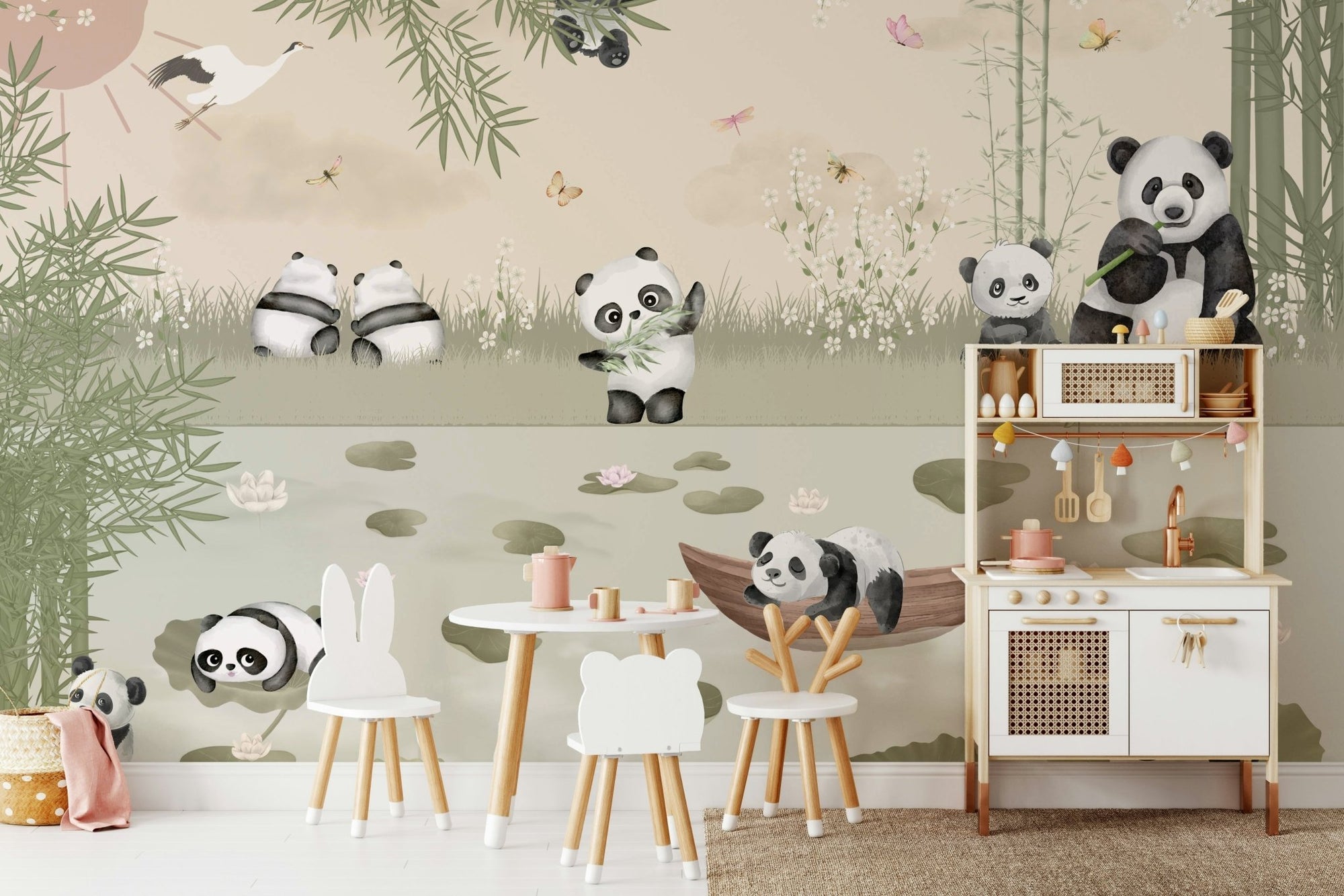 A group of pandas playing in a bamboo forest. GD4157


