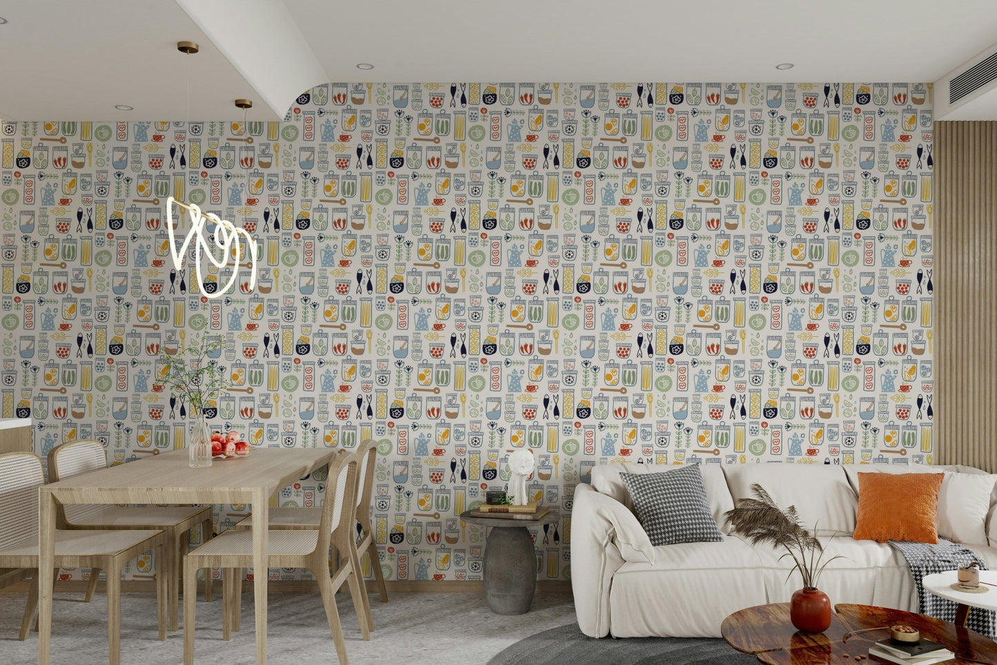 Pantry shelf cartoon style print

