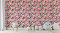Nursery wallpaper with soft florals

