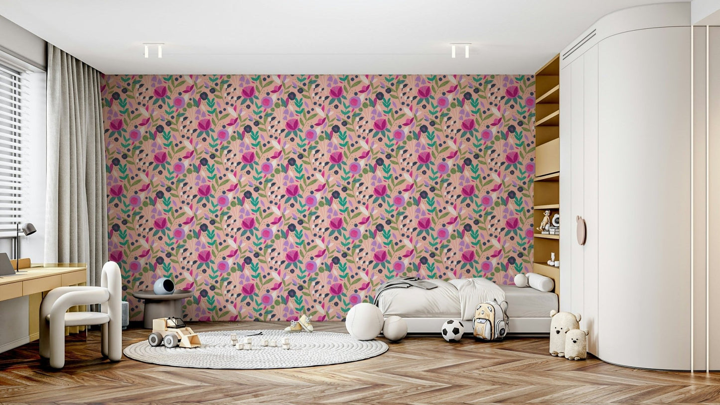 Paper Flowers wall mural

