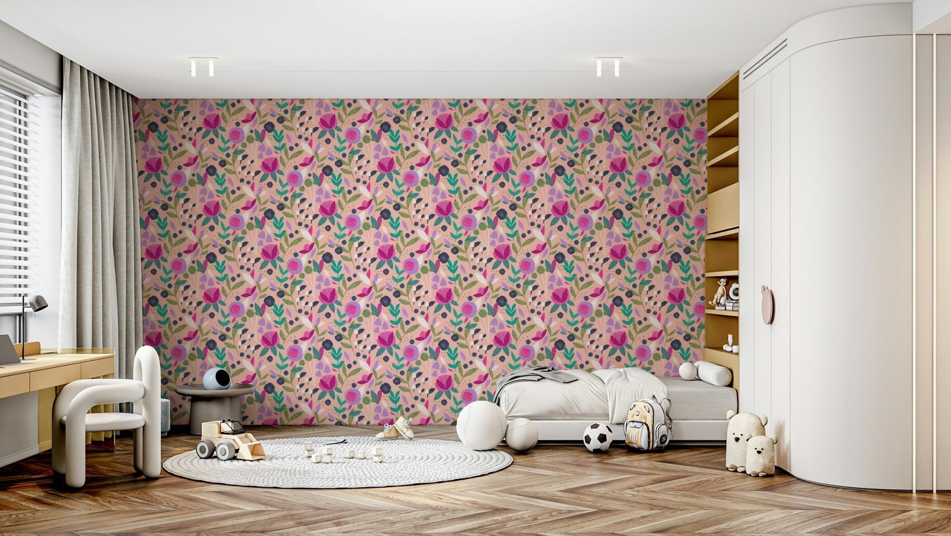 Paper Flowers wall mural

