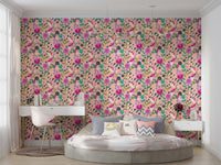 Artistic floral wall mural


