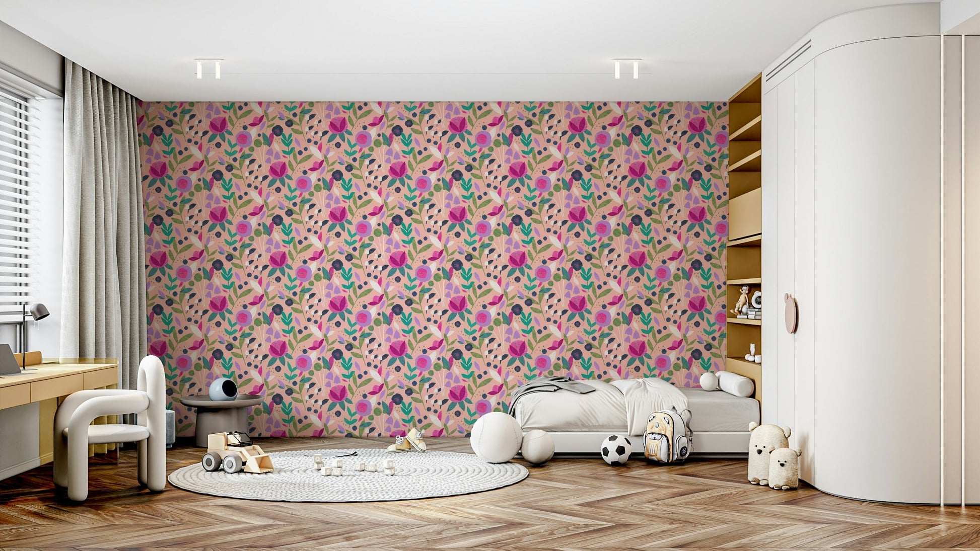 Paper Flowers wall mural

