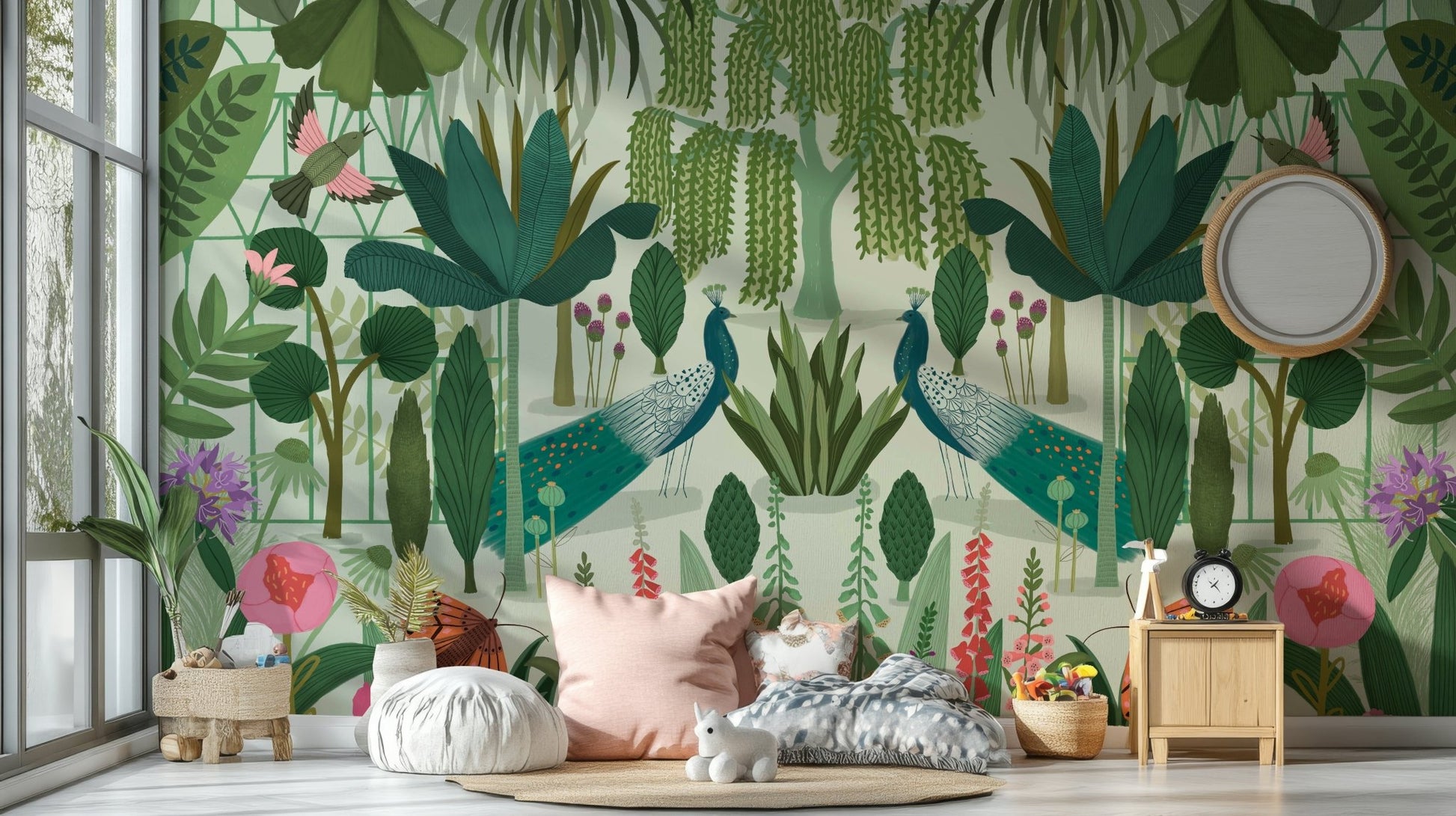 Outdoor park wall mural featuring Parisian charm.

