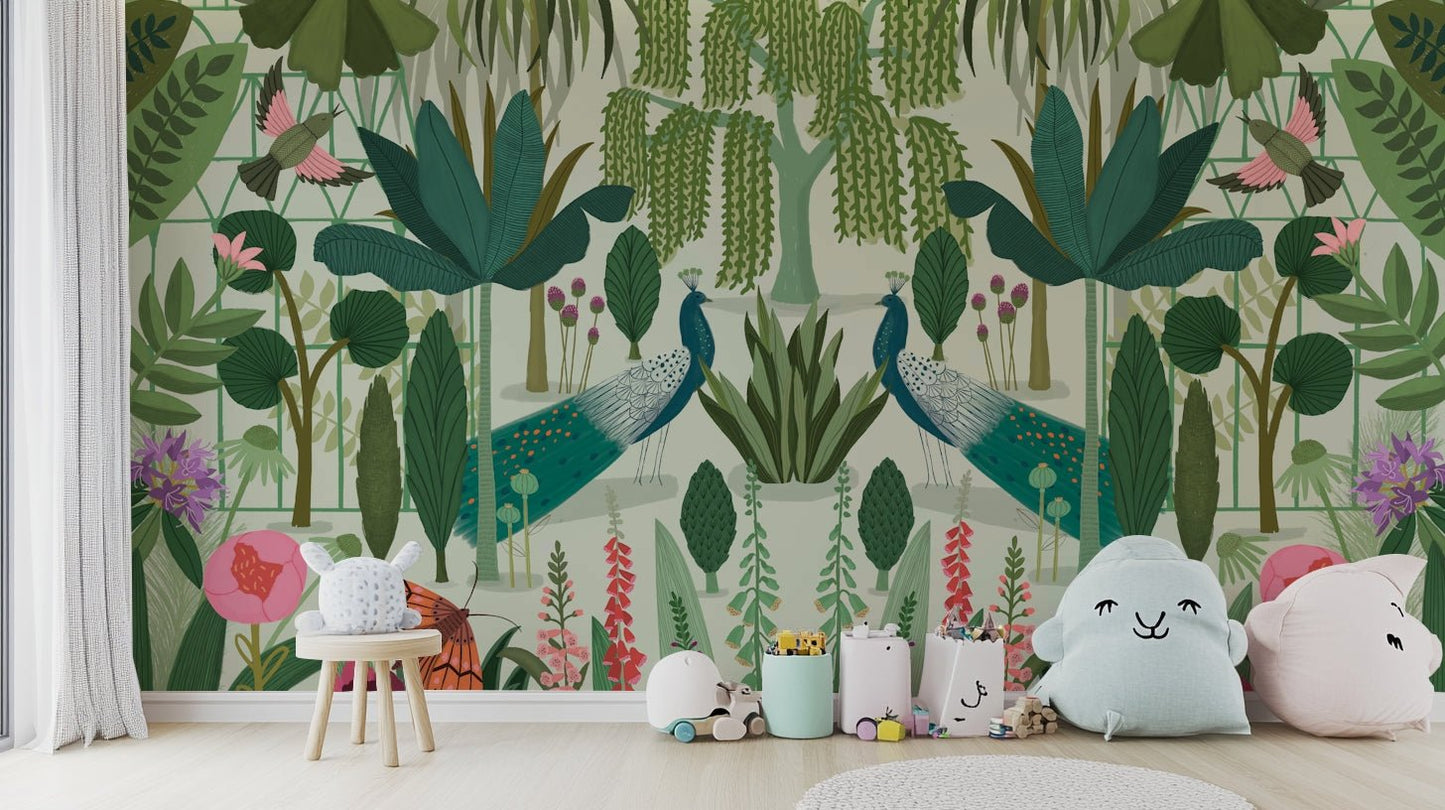 Beautiful park mural with a touch of Parisian elegance.

