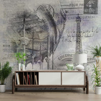 Wall mural showing Paris’s playful and elegant sides together.

