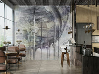 Wall mural featuring Eiffel Tower and vintage Paris carousel.

