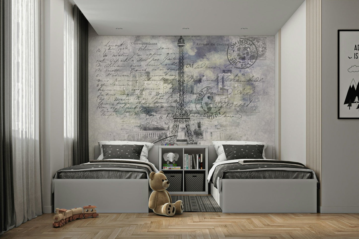 Paris Collage | Overlooking the city from Montparnasse Tower Wall Mural