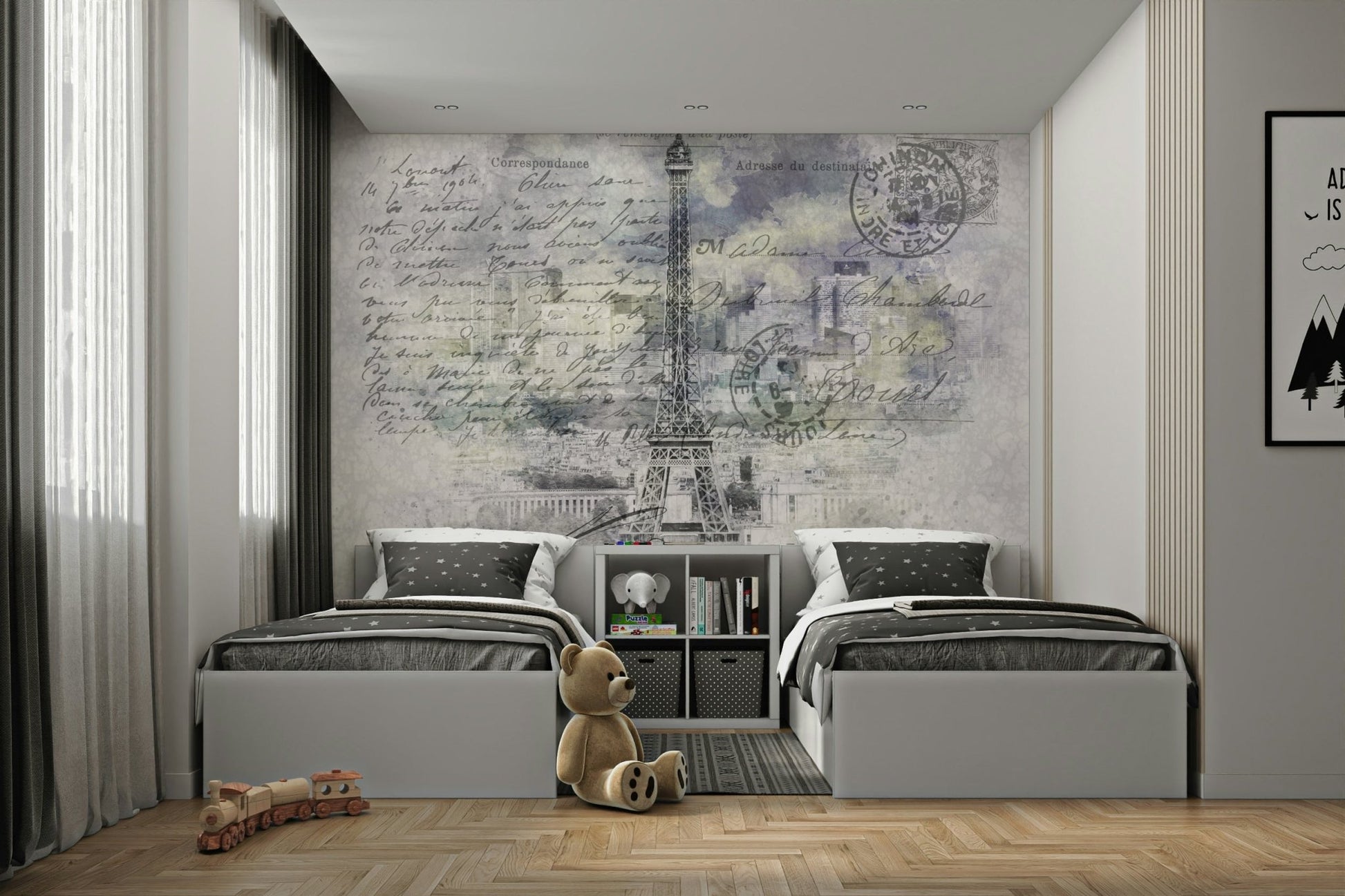 Paris Collage | Overlooking the city from Montparnasse Tower Wall Mural