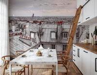 Cinematic city view wallpaper for a sophisticated flat lounge setup.