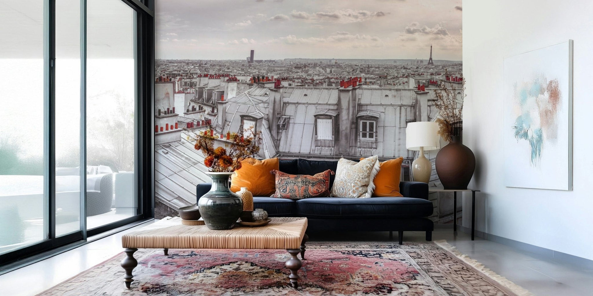 Paris Love wallpaper for a serene and quiet reading nook area.