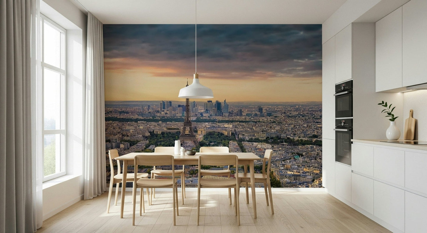 Paris Panorama Sunset Wall Mural