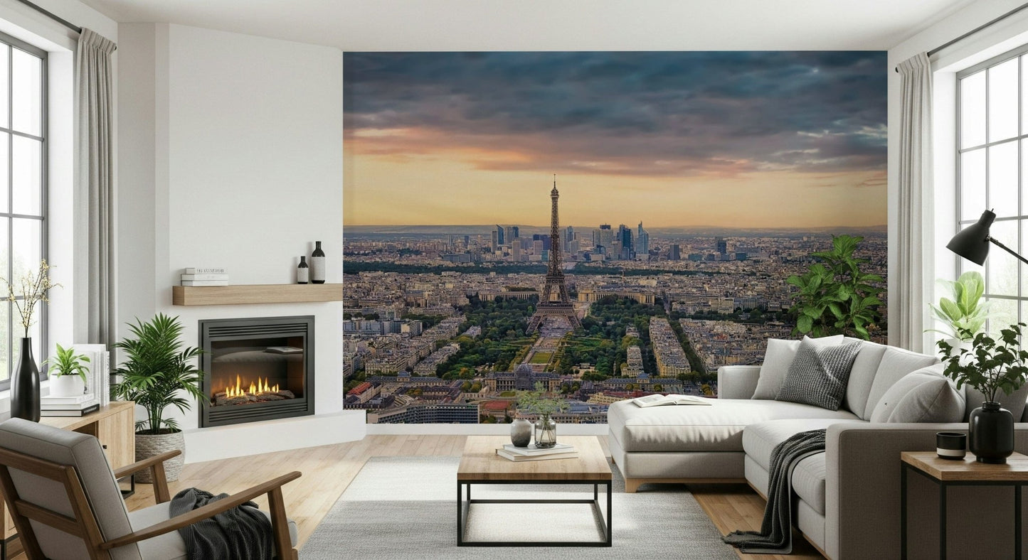 Paris Panorama Sunset Wall Mural