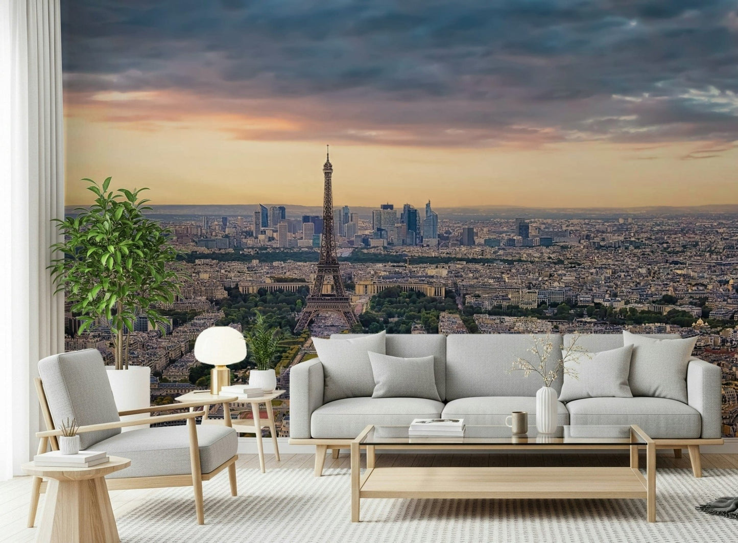 Paris Panorama Sunset Wall Mural