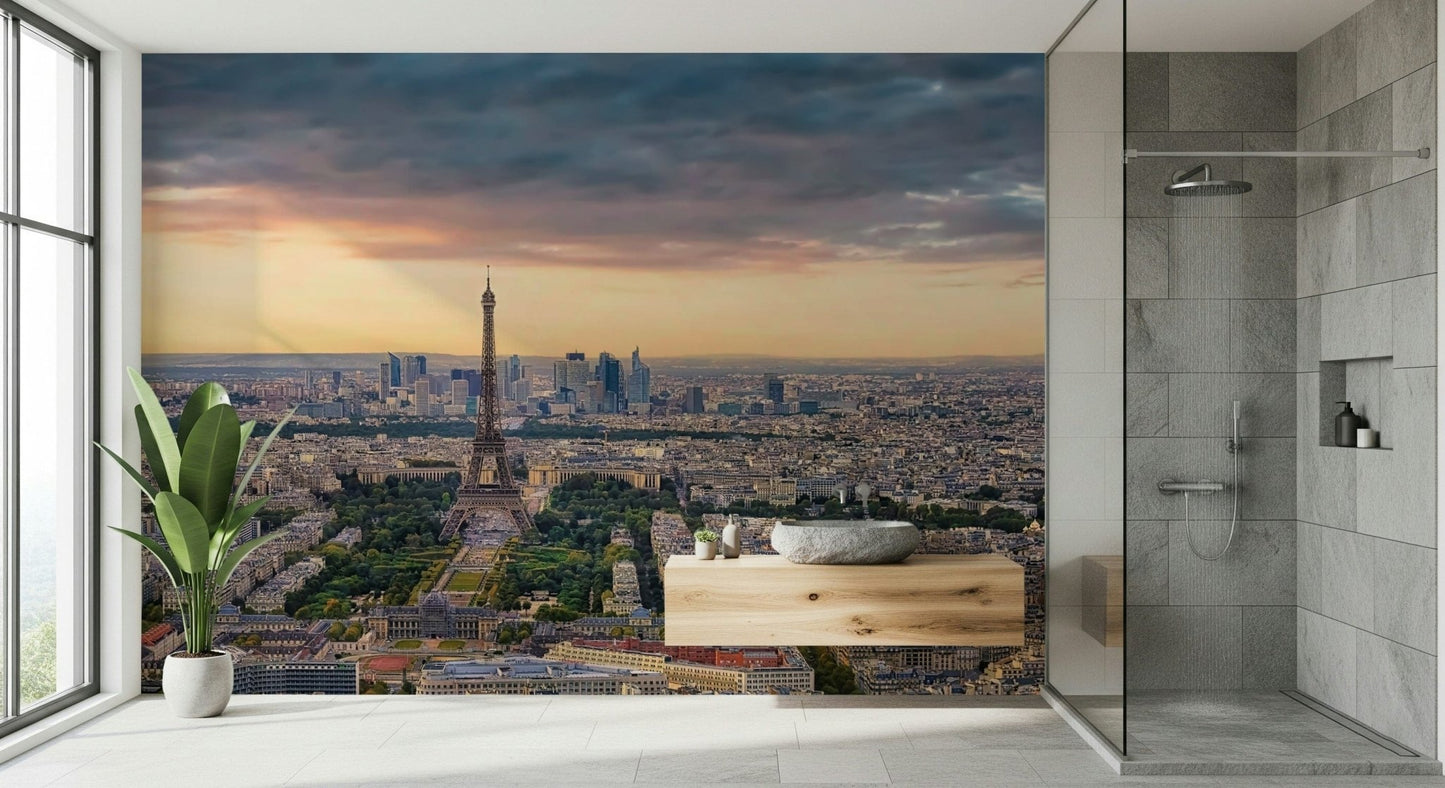 Paris Panorama Sunset Wall Mural