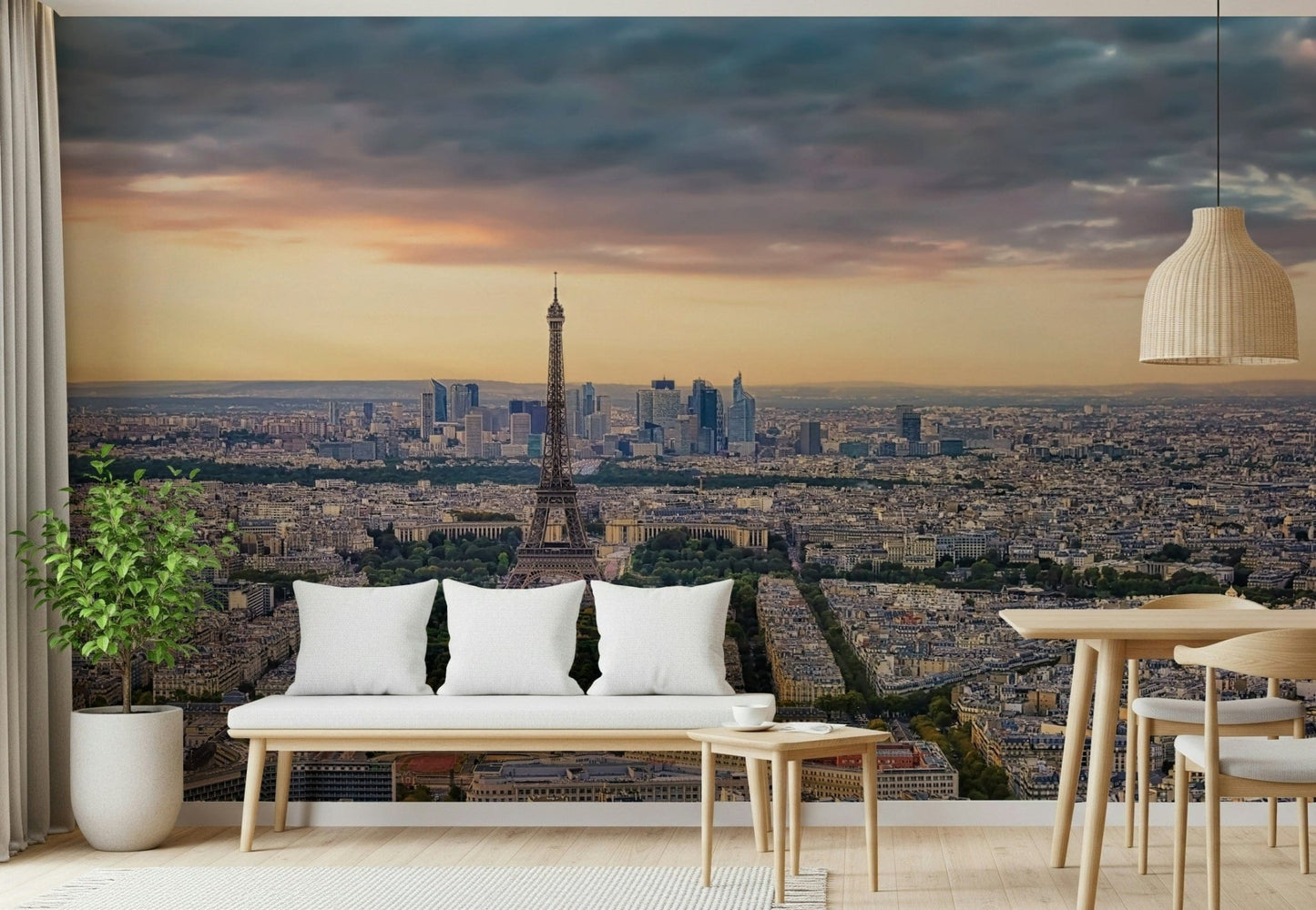 Paris Panorama Sunset Wall Mural