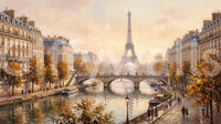 Warm fall colors and historic architecture define this Parisian Glow Wall Mural., GD9105