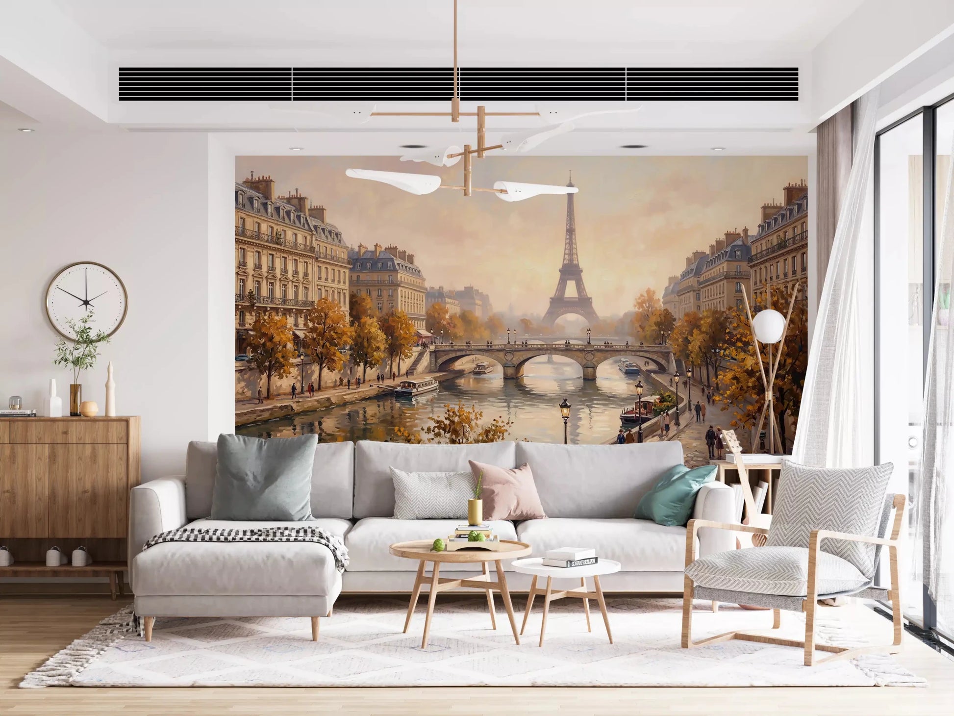Detailed stone bridge illustration from the Autumn Glow cityscape Wall Mural., GD9105
