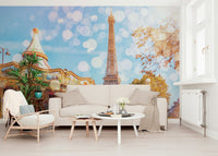 Vintage French fairground scene Parisian Carousel Dream wall mural.