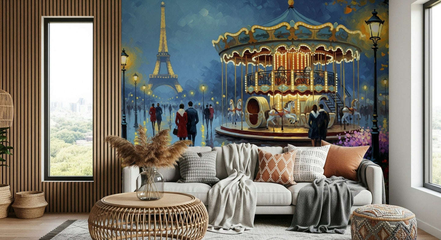 Parisian Carousel Dreams Wall Mural