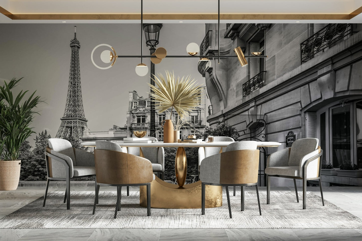 Sophisticated Paris mural with historical buildings and charm., GD1483
