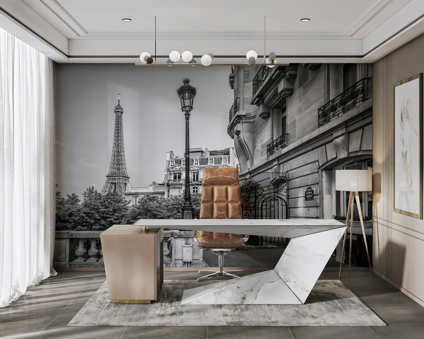 Romantic Paris wall art with vintage monochrome flair., GD1483