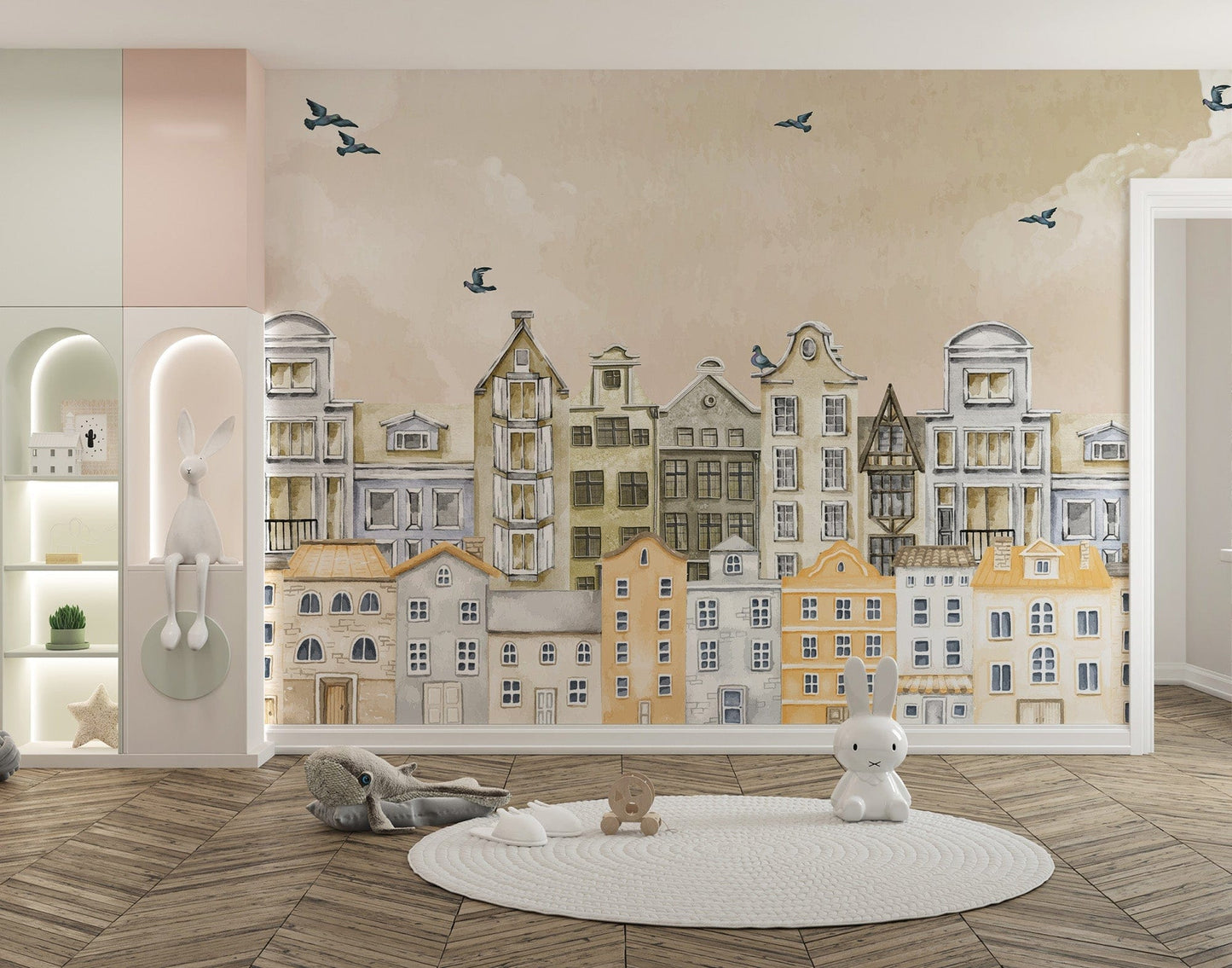 Elegant wallpaper for children's space
