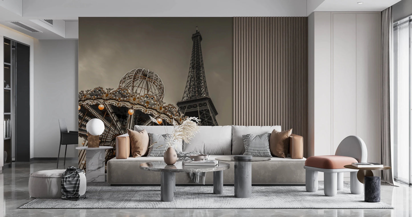 Parisian Dreamscape Wall Mural featuring historic city landmarks