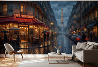 Lounge opens onto a rainy Paris street through this Parisian wall mural
GD9508