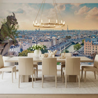 Guarded Parisian Guardian Wall Mural for living room river view.