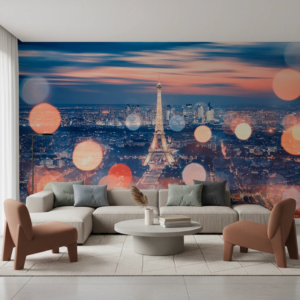 Parisian Lights Wall Mural for professional workspace background wall.