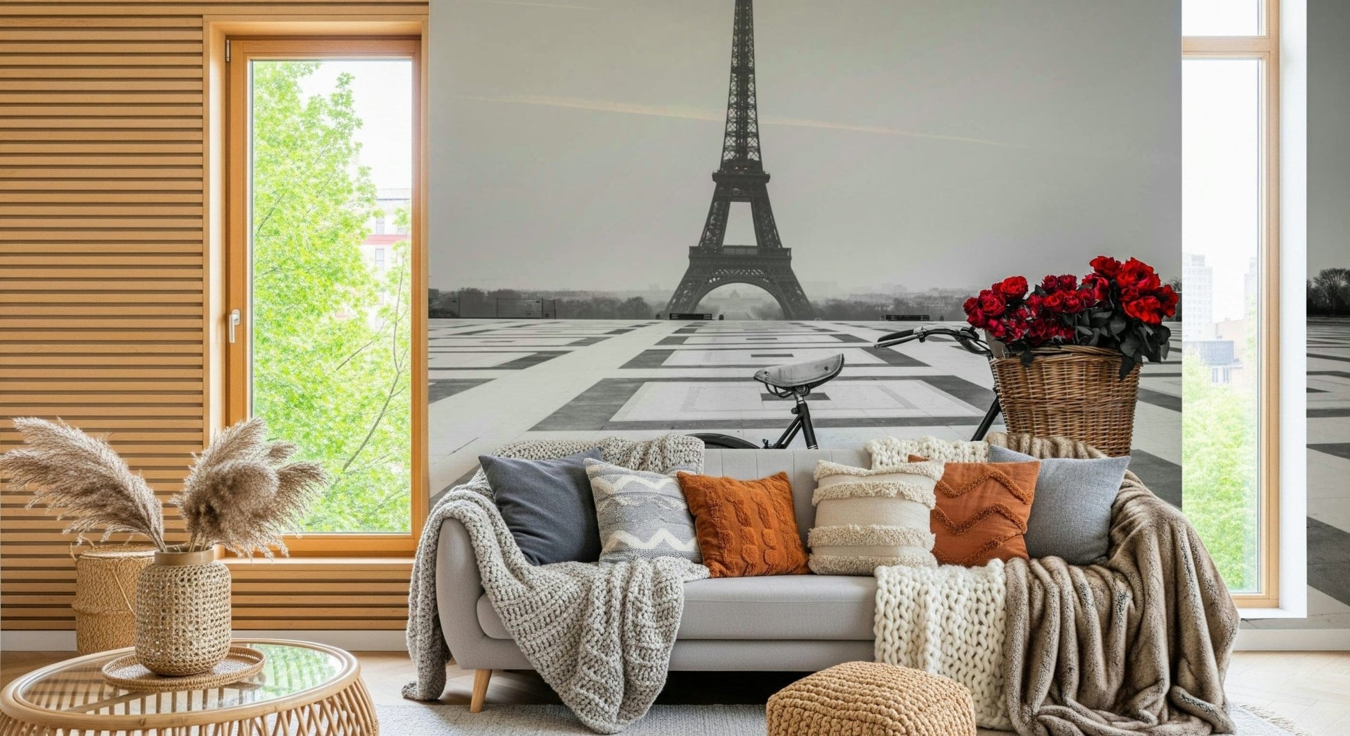 Eiffel Tower black bicycle Parisian Love Story print.