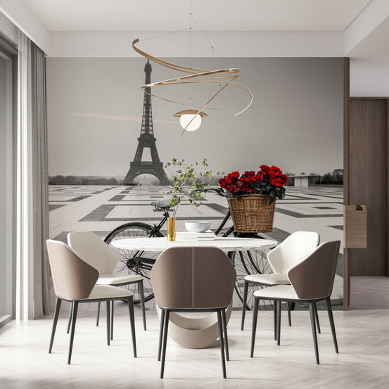 Parisian Love Story wallpaper for walls romantic flower bicycle., GD7254