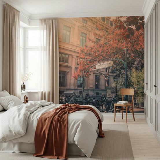 Parisian Metro Charm Wall Mural with vintage Paris entrance GD7364
